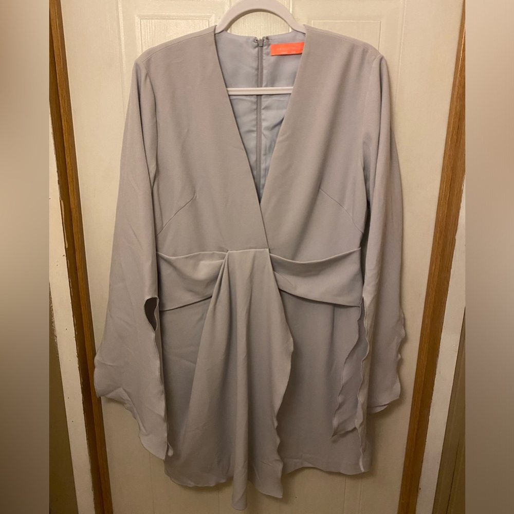 Grace Willow Grey Faux Wrap Mini Dress